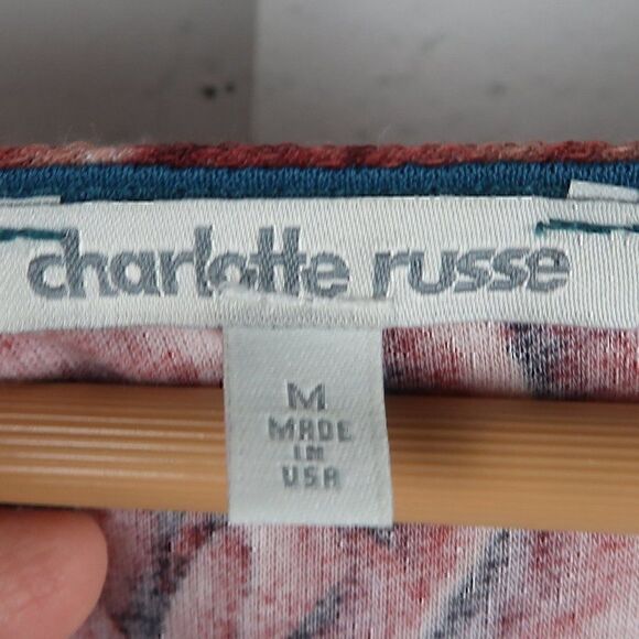 CHARLOTTE RUSSE GREEN 3/4 SLEEVE ROUND NECK MIDI DRESS PINK FLORAL SIZE MEDIUM - Picture 2 of 6